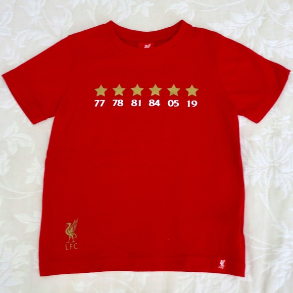 LFC (Liverpool Football Club) Red Tee Shirt Size 5-6 100% Cotton - Picture 1 of 8